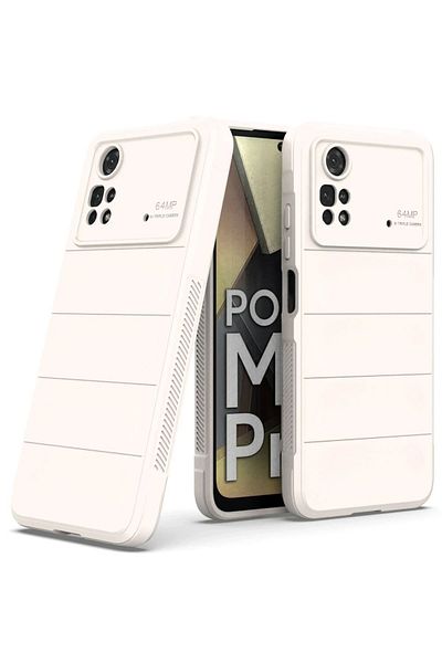 CepteToptan حافظة هاتف Xiaomi Poco M4 Pro 4G من السيليكون المثالي - كريمي - MKİ4501-1346