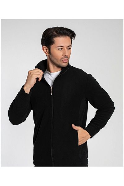 Star Fashion Men's fleece sweatshirt, with zipper and 2 side pockets
