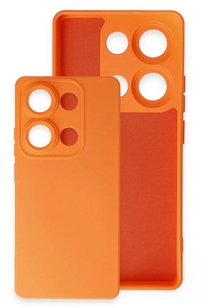 CepteToptan حافظة هاتف Xiaomi Redmi Note 13 Pro 4G مصنوعة من السيليكون المخملي الداخلي - أصفر - MKİ5819-4495