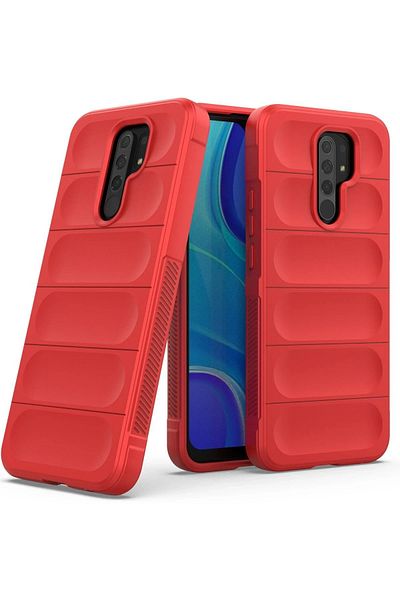 CepteToptan جراب هاتف Xiaomi Redmi 9 مصنوع من السيليكون المثالي - أحمر - MKİ7265-3848