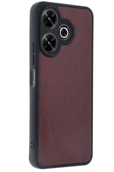 CepteToptan حافظة هاتف Xiaomi Redmi 13 4G من الجلد من Aras - أحمر كلاريت - MKİ1481-7850