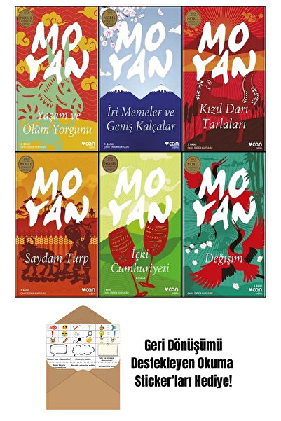 Can Yayınları Nobel Ödüllü Yazar Mo Yan 6 Kitap Set + Okuma Sticker'ları