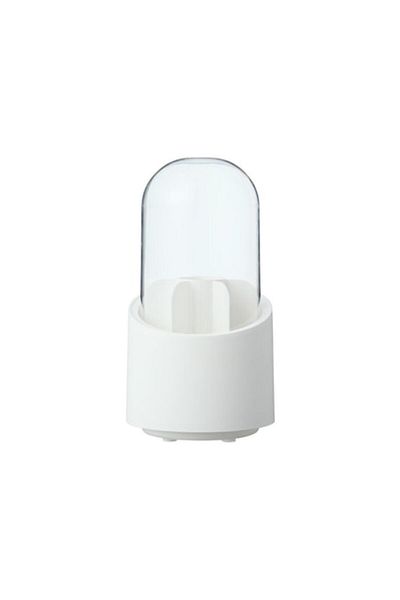 Bogadini White Rotating Cosmetic Stand With Lid, For Brushes And Makeup Products