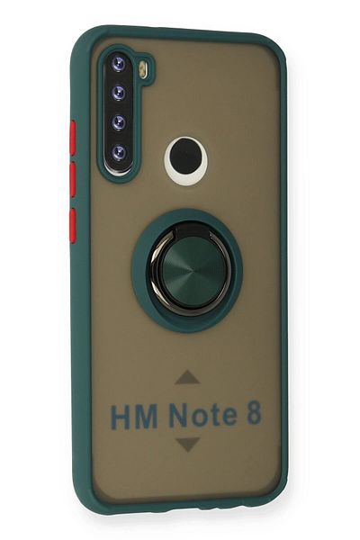 CepteToptan حافظة هاتف Xiaomi Redmi Note 8 من السيليكون مع حلقة مونتريال - أخضر - MKİ3908-3449