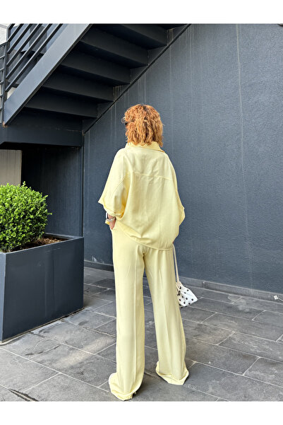 Bak'ap Premium Oversize Linen Shirt-Linen Trousers Linen 2-Piece Suit