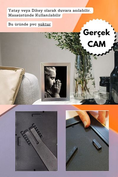 CreaWitch 20mm Frame Glazed 10X15 cm Photo Picture Frame Free Standing or Wall Hanging Horizontal-Vertical