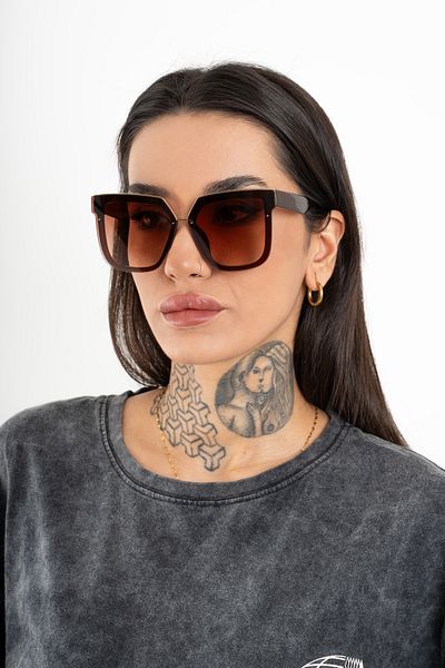 TAŞ KAFA Stylish Selin Large Square Sunglasses Uv400