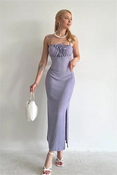 M&N Y Slit midi length dress with rope strap