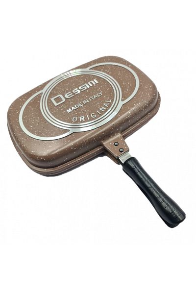 dalimag Tigaie Dubla Dessini Grill Dreptunghiulara, Aluminiu, Interior Antiaderent, Garnitura Silicon, 36 cm