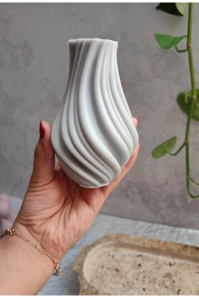 SCA CANDLE Dekoratif Mum Vazo Model Kırık Beyaz Renk Modern Dekoratif Soy Mum