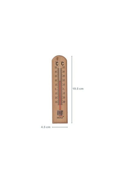 dalimag Termometru decorativ, model simplu, 50 grade C, 120 grade F, 19 x 4 cm, galben