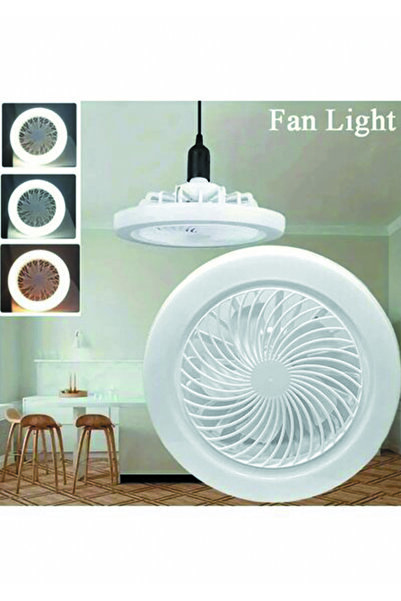 meltobe Or-Fs02 3 Işık Modlu 3 Fan Hızlı Kumandalı Pervaneli 50 Watt Led Fan Ampül