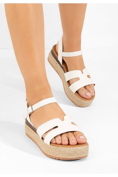 B T Shoes Rumia white espadrille sandals