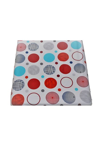 Lia's Boutique Crib sheet, 100% cotton, dimensions 60 x 120 x 10 cm, white pattern with colored circles