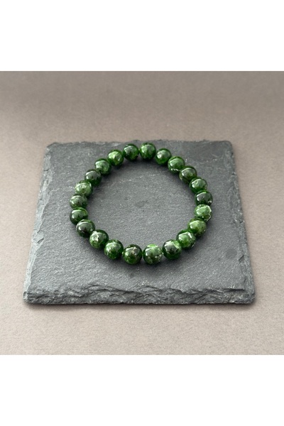 turkuaz&naturelTaşçıMurat1990 8mm Diopsit Doğal Taş Bileklik AAA Üst Kalitede Hakiki Diopsit Taşı