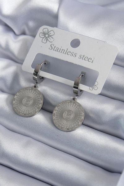 AfraBeauty 316L Steel Silver Processing Detail Women's Earrings