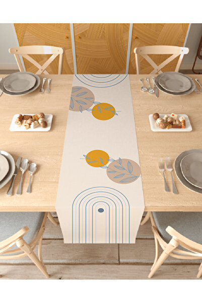 GREENDECOR Frunză cu model boem, design special, față de masă decorativă impr...