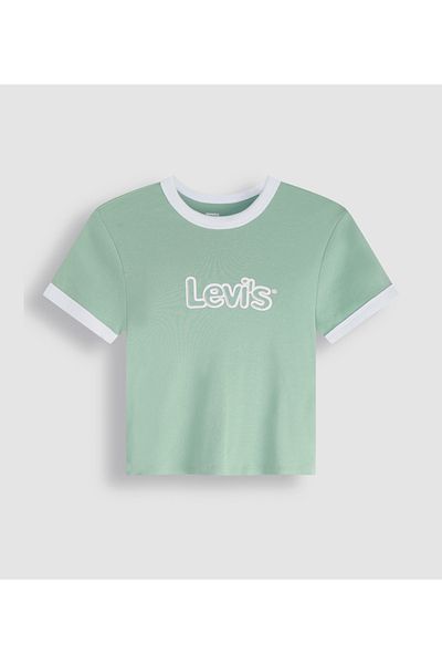 Levi's GREEN GRAPHIC RINGER MINI TEE for Women