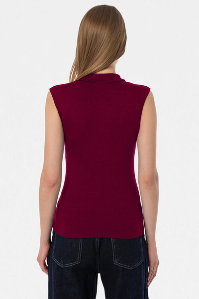 dgs look Γυναικεία αμάνικη μπλούζα σε μπορντό χρώμα