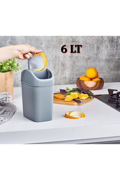 Leony 6 Lt Trash Can, Countertop, Kitchen, Bathroom, Toilet Trash Can
