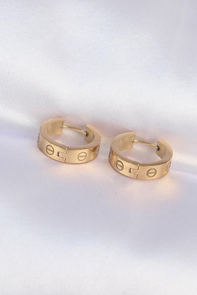 AfraBeauty 316L Steel Gold Model Hoop Earring