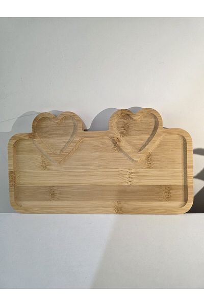BuMeria Bamboo Wooden Presentation Plate with Heart