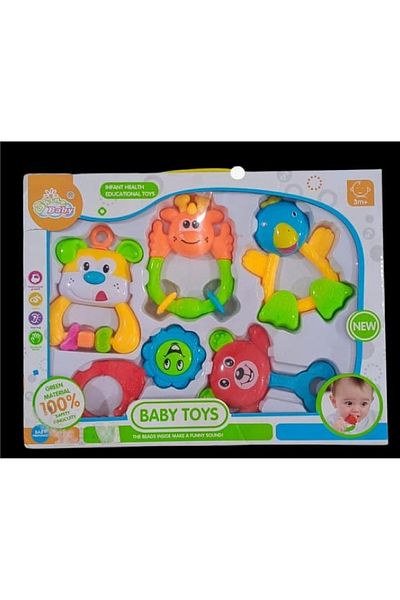 baby toys Set of 5 rattles and crinkle toys for children +3M
