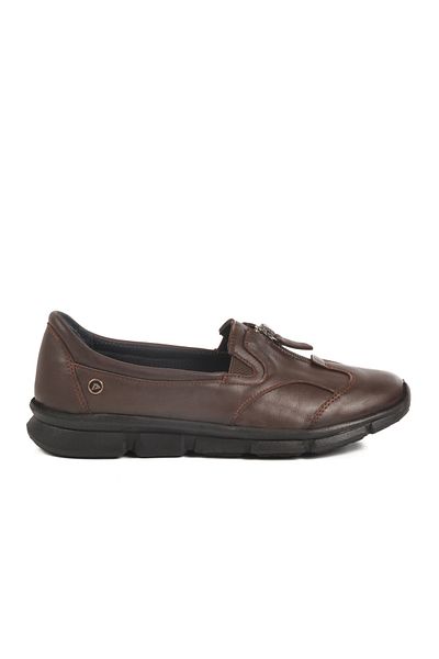 Aspor Brown Genuine Leather Women's Casual Shoes