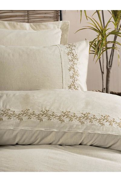 RBY Cotton Box Cotton Linen Double Duvet Cover Set Darian