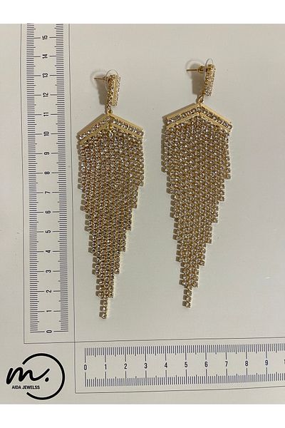 Rupen Kraft Zircon shiny stone evening dress design earrings large size evening dress earrings