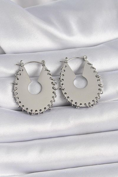 AfraBeauty 316L Steel Silver Women's Earrings