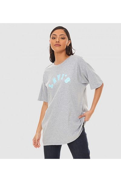 Levi's GREY Graphic Ss Roadtrip Tee for Women