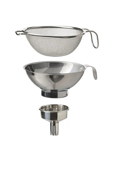 IKEA Premium Ürün Kaliteli Üretim Dayanıklı Sağlam Malzeme Kalitesi 3 Parça Süzgeç Huni Seti KORKEN