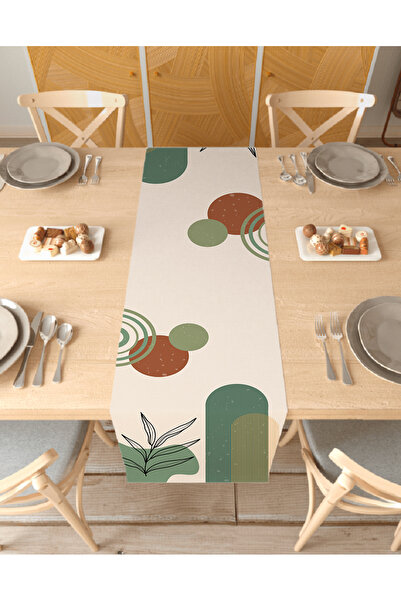 GREENDECOR Frunză cu model boem, design special, față de masă decorativă impr...