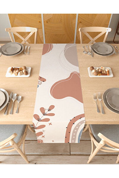 GREENDECOR Frunză cu model boem, design special, față de masă decorativă impr...