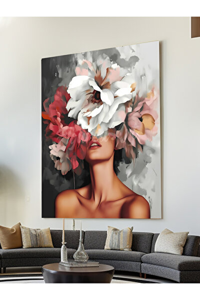 ESLEM ÇİÇEK KADIN KANVAS TABLO
