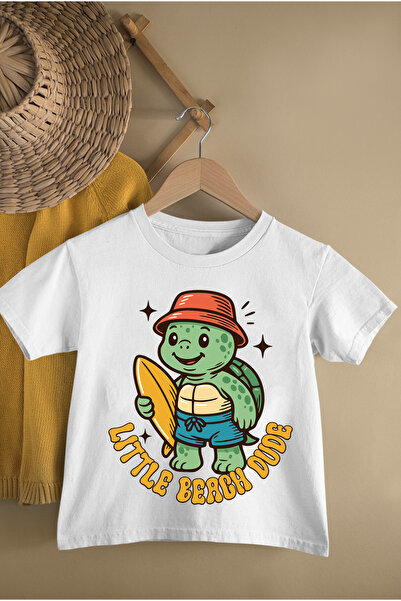 MAGORS TRIUC LITTLE BEACH DUDE BUMBAC IMPRIMAT CU GOLI DE BICICLETA CU MANE S...