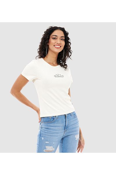 Levi's IVORY Graphic Rickie Tee for Women