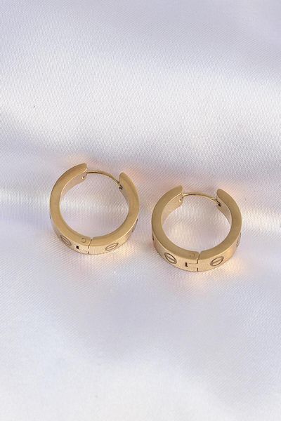 AfraBeauty 316L Steel Gold Model Hoop Earring