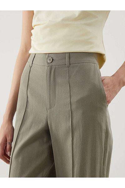 LC Waikiki Linen Blend Women's Pleated Pants