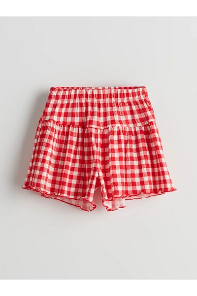 LC Waikiki Lcw Kids Red Plaid Girl's Blouse and Shorts 2-Piece
