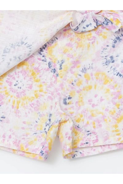 LC Waikiki Tie Dye Patterned Girl's Shorts Skirt with Elastic Waist
