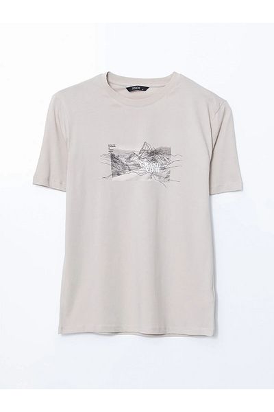 LC Waikiki Crew Neck Printed Combed Cotton Men's T-Shirt