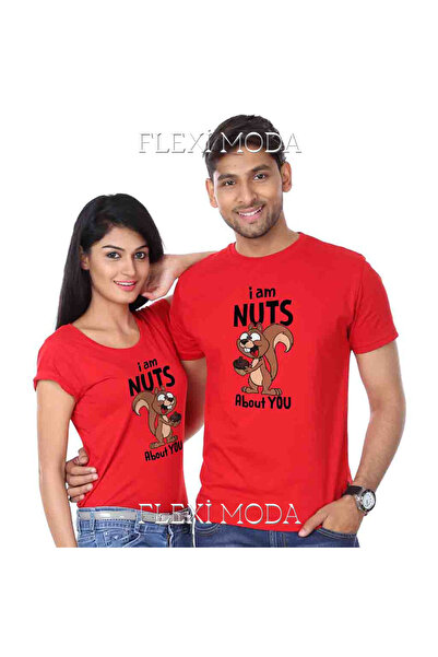 PERISENSE I am Nuts about You Tricou oversize din 2 piese pentru cuplu de înd...