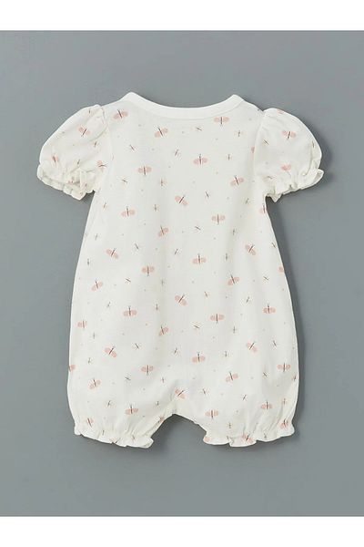 LC Waikiki Printed Baby Girl Romper and Snap Fastener Bodysuit 2 Pack