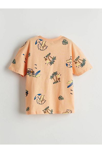 LC Waikiki Printed T-Shirt and Shorts with Elastic Waist 2-Pack