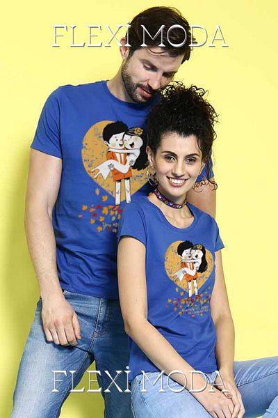 Hunors Sportswear & Company You Make Me Happy Scris Cuplu Îndrăgostiți Combinați Tricou oversize din 2 piese