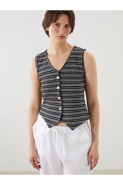 LC Waikiki V-Neck Striped Women's Vest