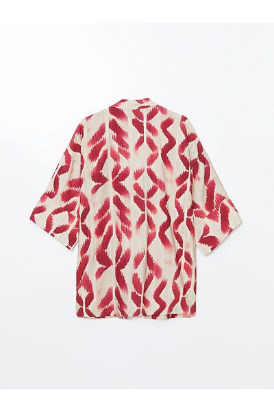 LC Waikiki Shawl Collar Patterned Oversize Women's Kimono