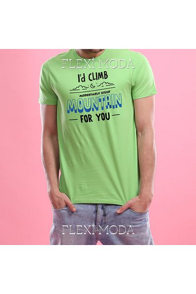 Hunors Sportswear & Company I'd Climb Mountain For you Combo Tee Scris pentru cuplu de îndrăgostiți Combinație de tricou supradimensionat din 2 piese